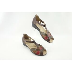 Bass Kalen Multi-Color Leather Strappy Wedge Comfort Sandal Size 9.5M